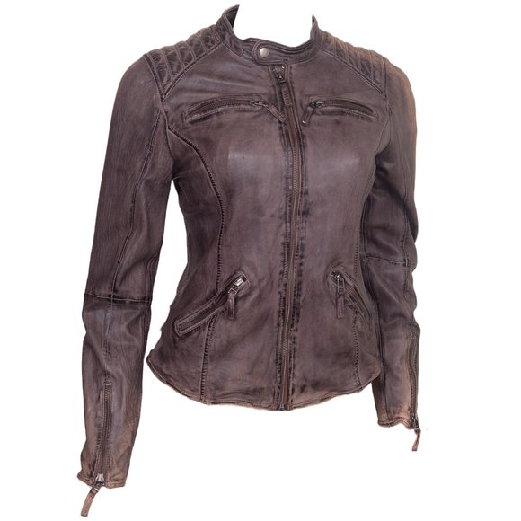 WOMEN'S BIKER LEATHER MOTORCYCLE JACKET